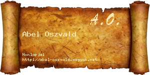 Abel Oszvald névjegykártya